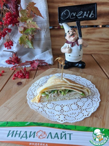 Яичный сэндвич с индейкой по-корейски