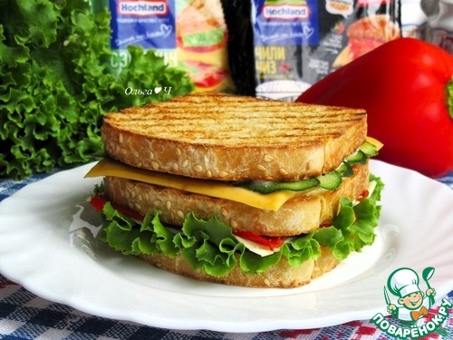 Острый сырный сэндвич с печеным перцем