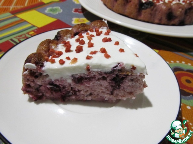 Творожный кекс с ягодами и полентой