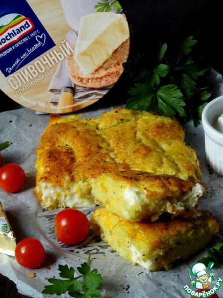 Тыквенно-кабачковый пирог с плавленым сыром
