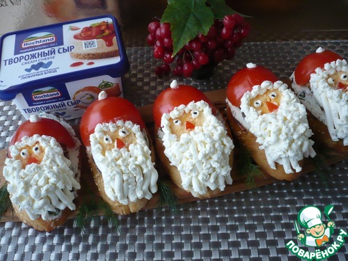 Закусочные бутерброды "Дед Мороз"