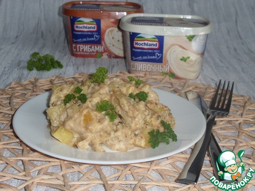 Запеканка с овощами и курицей